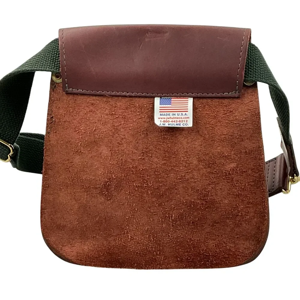 J.W Hulme Leather Shooting Shell Pouch Hunting Cartridge Bag Oxblood USA Vintage